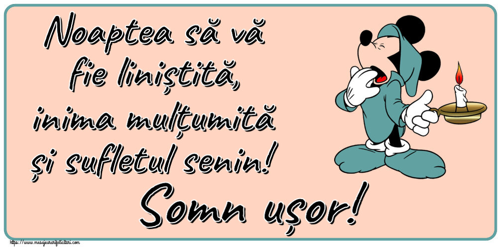 Noapte buna Noaptea să vă fie liniștită, inima mulțumită și sufletul senin! Somn ușor!