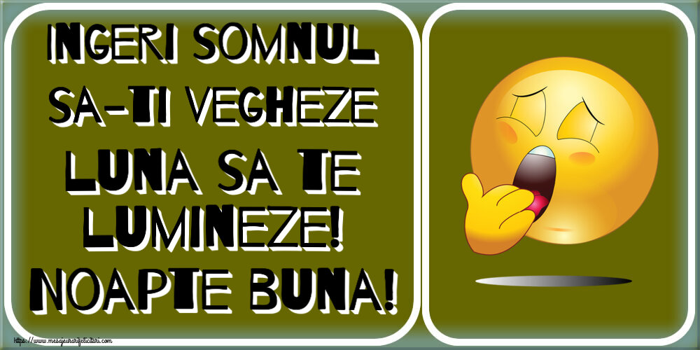 Ingeri somnul sa-ti vegheze luna sa te lumineze! Noapte buna!