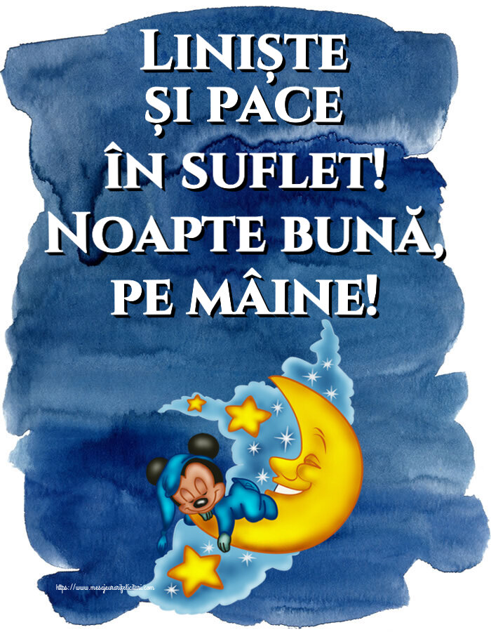 Liniște și pace în suflet! Noapte bună, pe mâine!