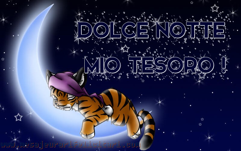 Felicitari de noapte buna in Italiana - Dolce notte mio tesoro!