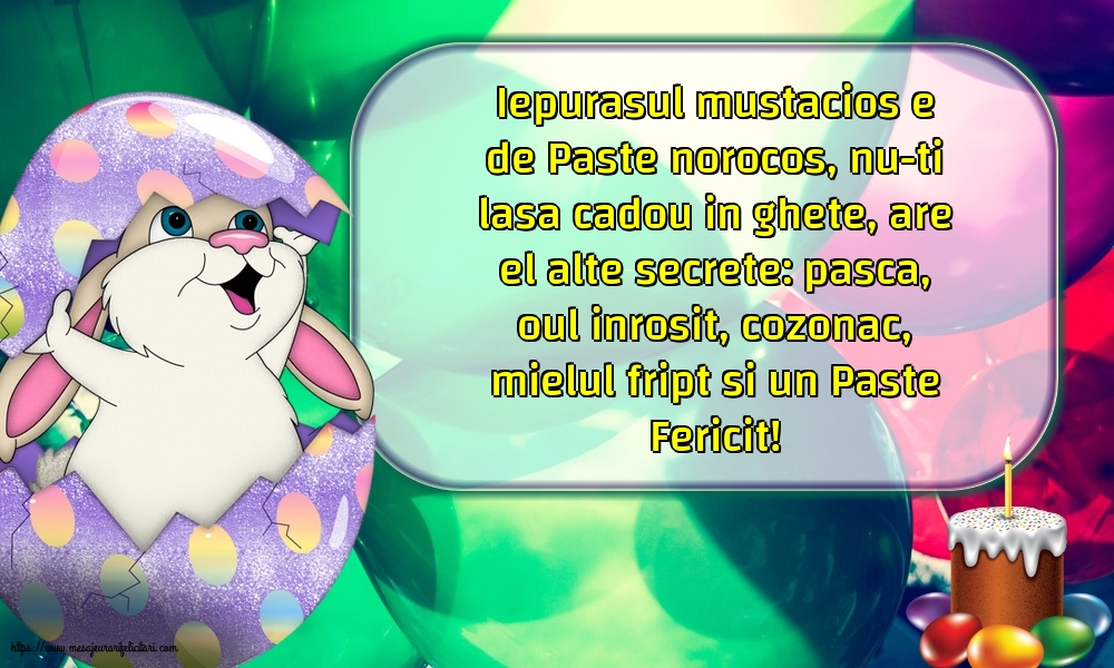 Iepurasul mustacios e de Paste norocos