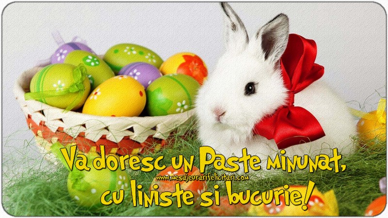 Va doresc un Paste minunat, cu liniste si bucurie!