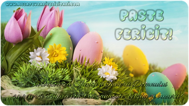Paste Fericit. Sarbatoarea Sfanta a Invierii Domnului sa reverse asupra voastra sanatate, belsug si bucurii!