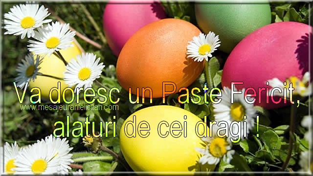 Va doresc un Paste fericit alaturi de cei dragi!