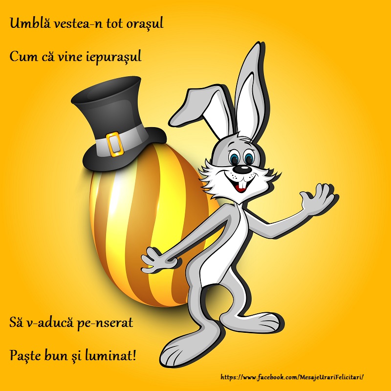 Felicitari de Paste - Felicitare cu Iepuras de Paste - mesajeurarifelicitari.com