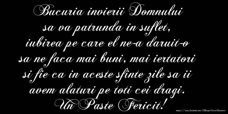 Bucuria invierii Domnului  sa va patrunda in suflet