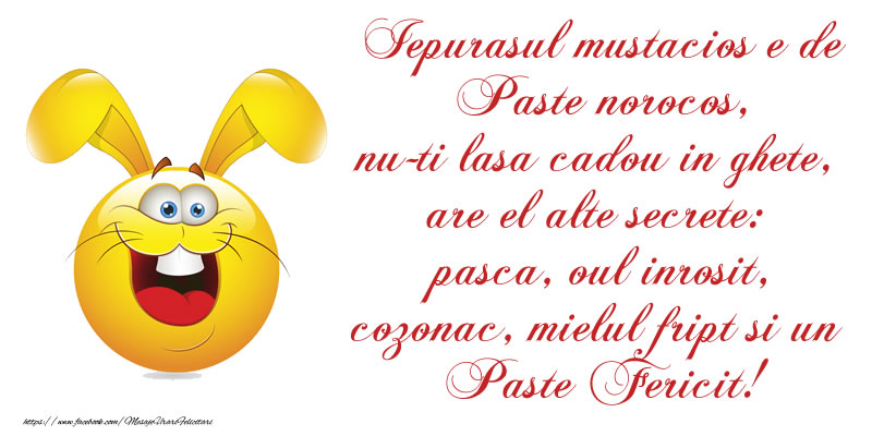 Poezie dde Paste: Iepurasul mustacios e de  Paste norocos