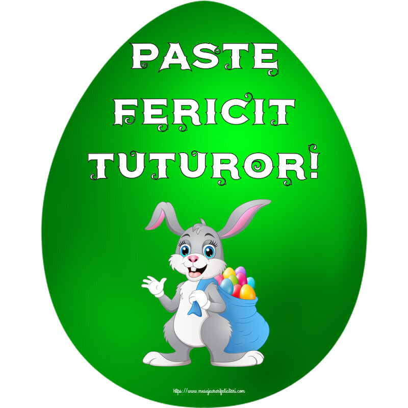 Paste fericit tuturor! ~ Iepurilă cu un sac de ouă colorate