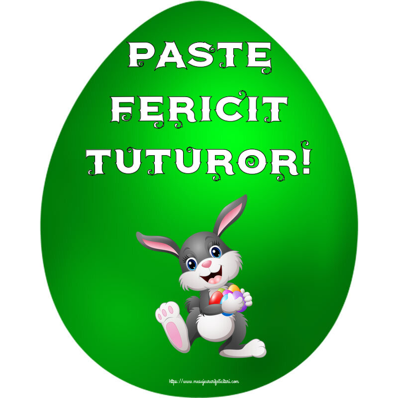 Paste fericit tuturor! ~ iepuras vesel cu oua colorate
