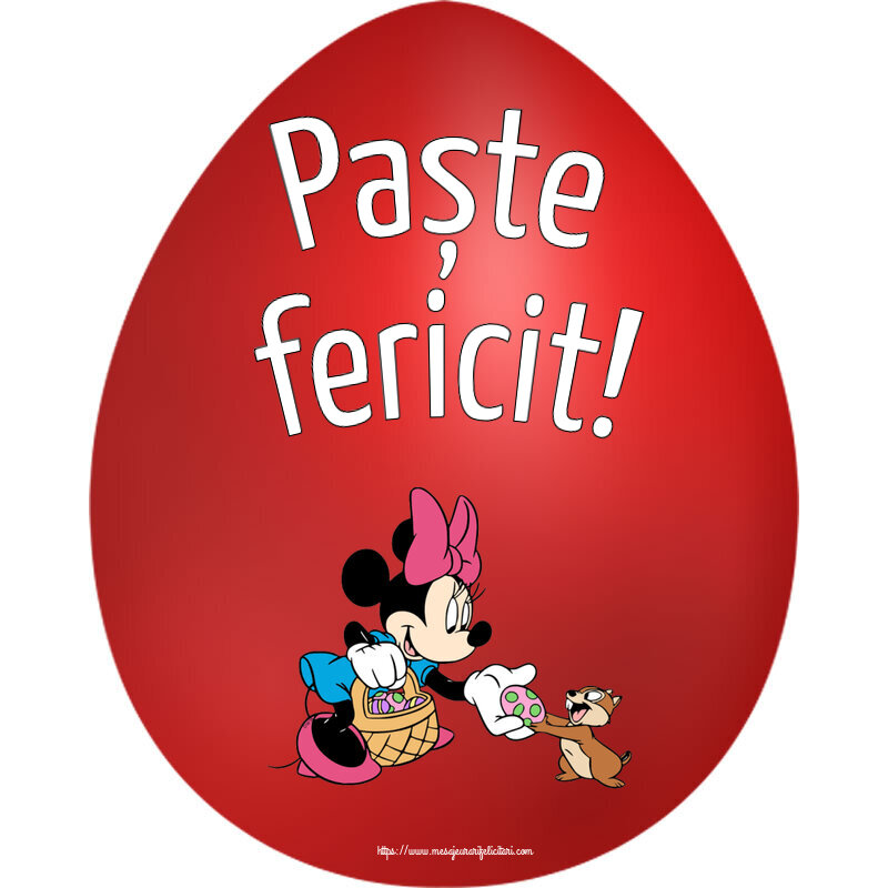 Paste Paște fericit! ~ Minnie Mouse și veverița cu un coș de ouă