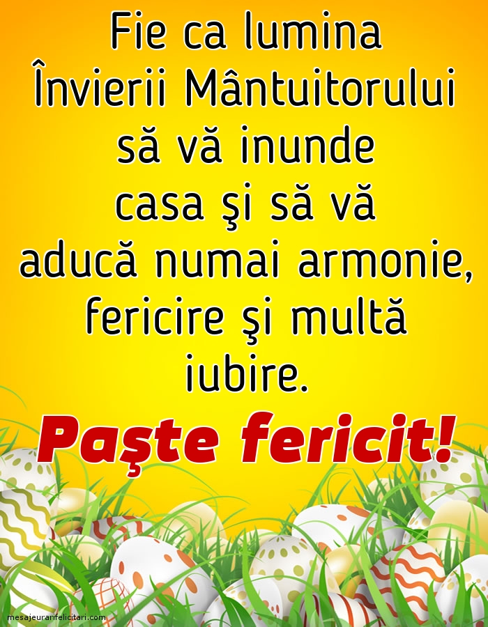 Felicitari de Paste - Paşte fericit! - mesajeurarifelicitari.com