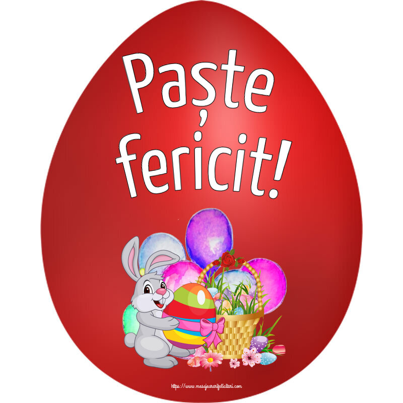 Paște fericit! ~ aranjament cu iepuraș și coș de ouă