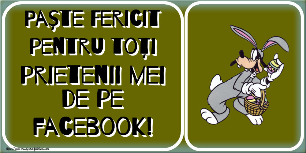 Paște Fericit pentru toți prietenii mei de pe facebook! ~ Iepurilă cu un coș de ouă