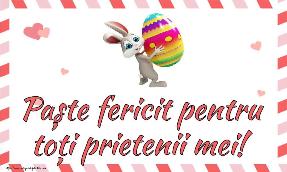 Paște fericit pentru toți prietenii mei! ~ Iepurilă cu un ou în brațe