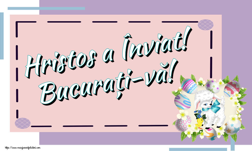 Paste Hristos a Înviat! Bucurați-vă! ~ aranjament cu ouă, miel și flori