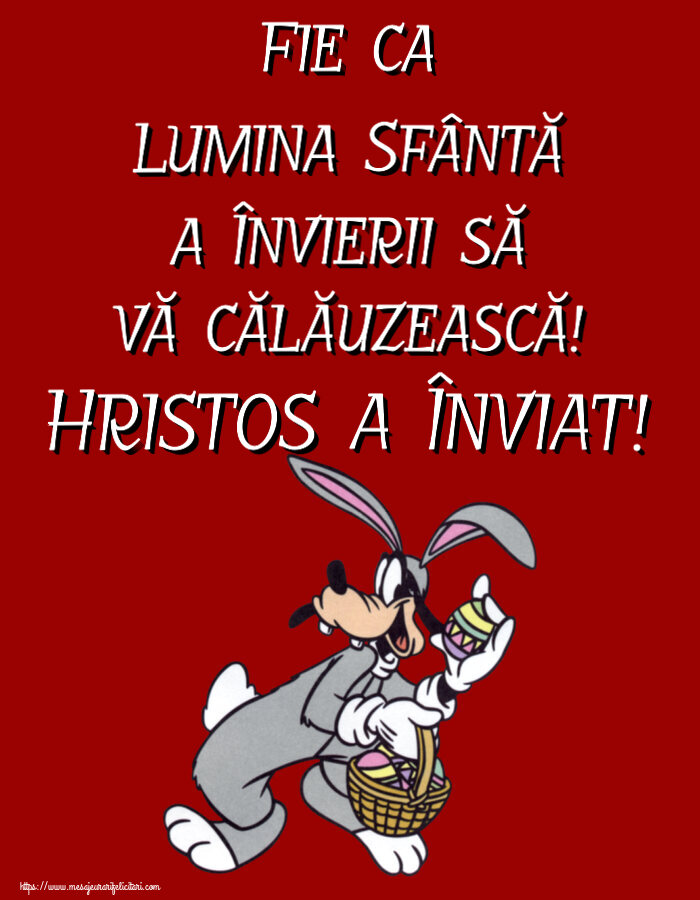 Fie ca Lumina Sfântă a Învierii să vă călăuzească! Hristos a Înviat! ~ Iepurilă cu un coș de ouă