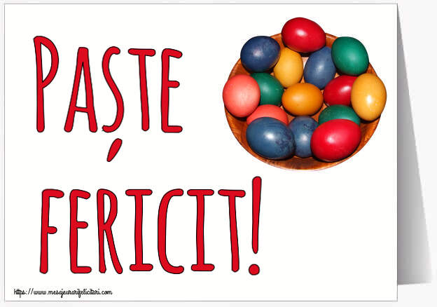 Paște fericit! ~ ouă colorate într-un bol