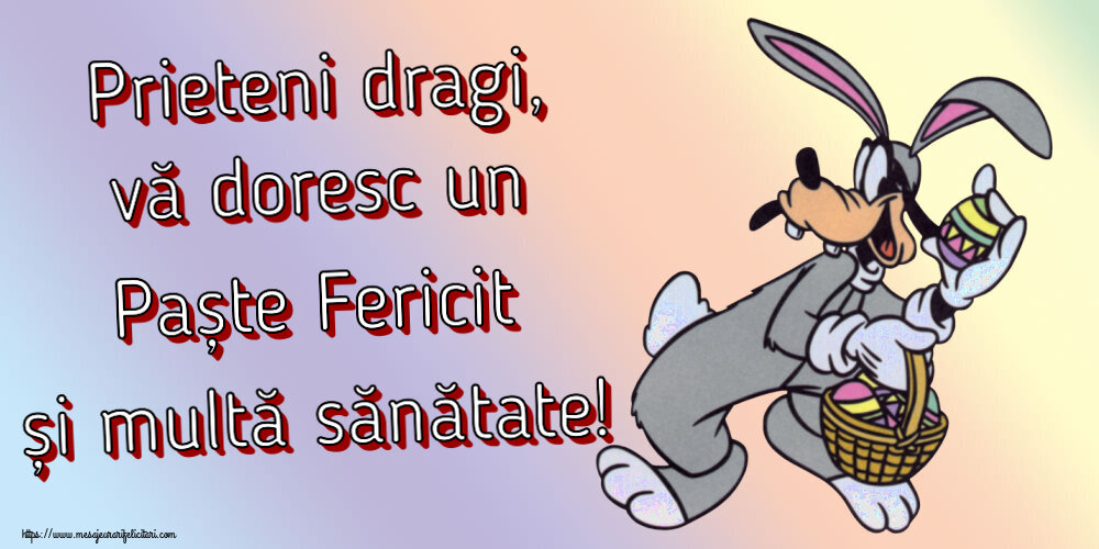 Prieteni dragi, vă doresc un Paște Fericit și multă sănătate! ~ Iepurilă cu un coș de ouă