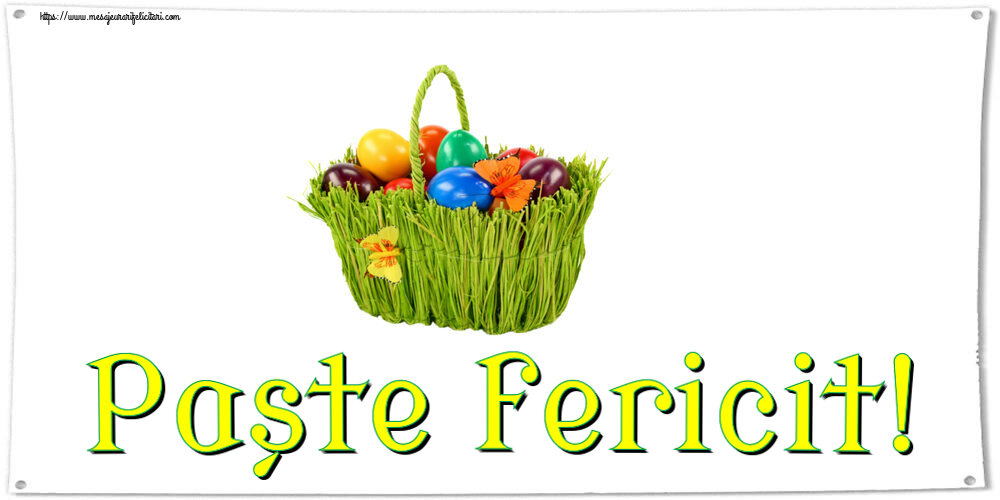 Paște fericit! ~ aranjament cu ouă colorate în coș