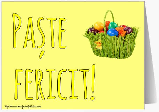 Paște fericit! ~ aranjament cu ouă colorate în coș
