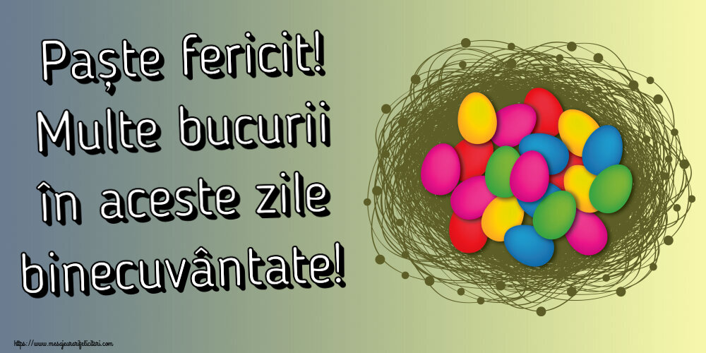Paște fericit! Multe bucurii în aceste zile binecuvântate! ~ ouă colorate în coș