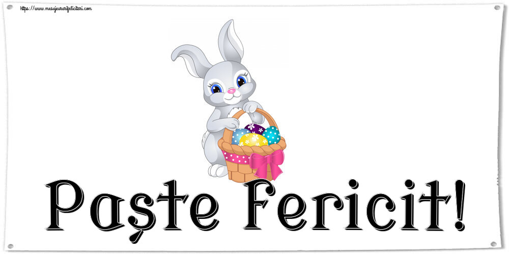 Paște fericit! ~ iepuraș dragălaș cu un coș de ouă