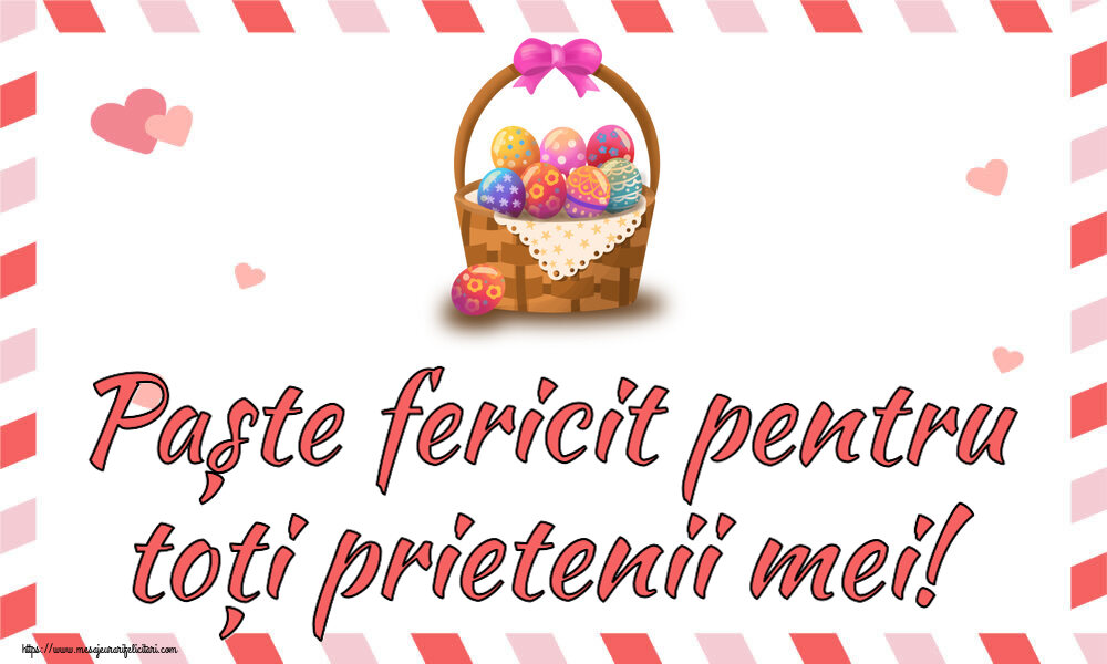 Paște fericit pentru toți prietenii mei! ~ desen cu ouă în coș