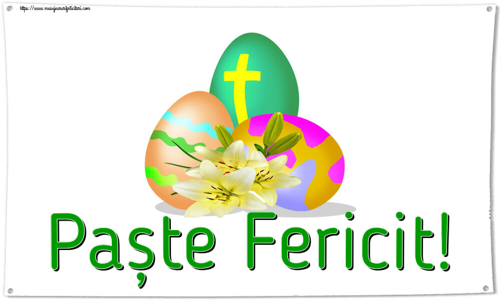 Felicitari de Paștele Catolic - Paște Fericit! ~ ouă cu cruce - mesajeurarifelicitari.com
