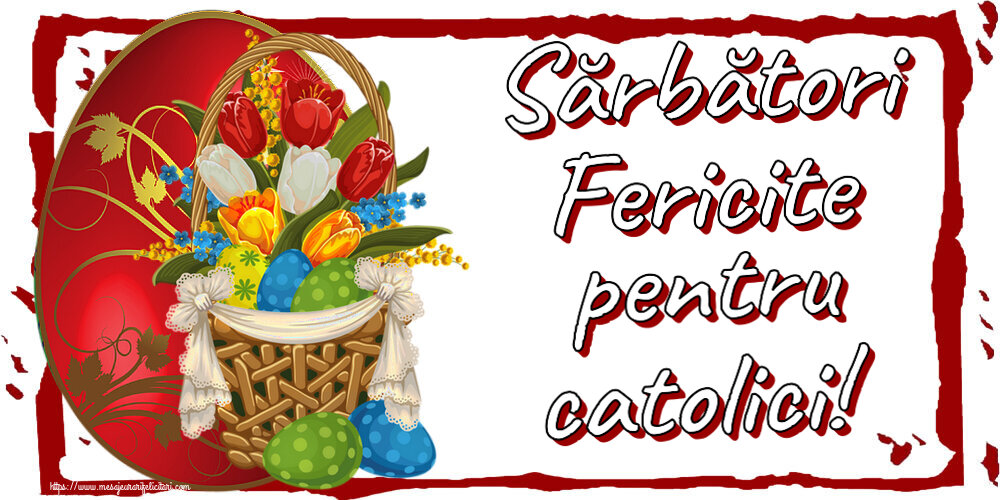 Sărbători Fericite pentru catolici! ~ aranjament cu lalele și ouă