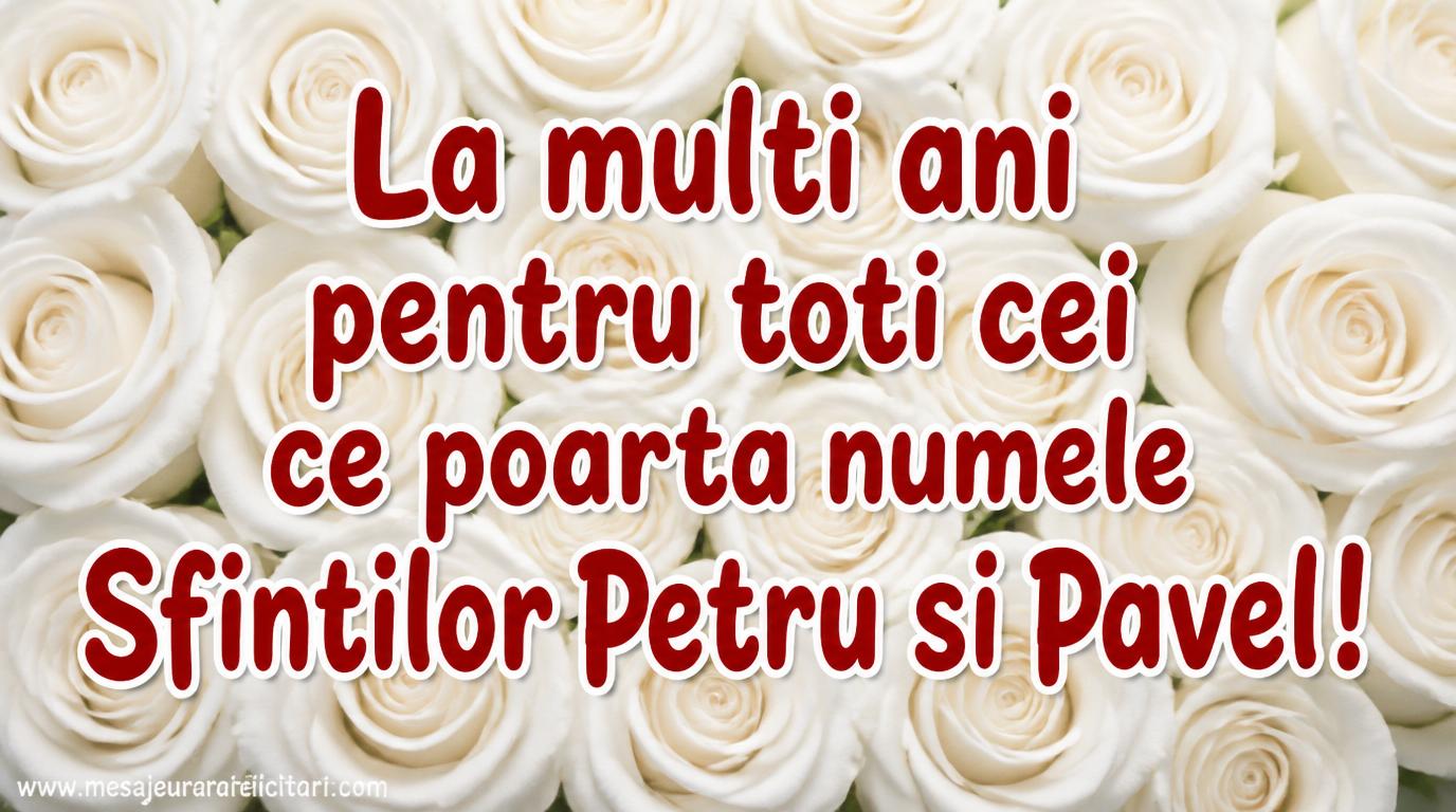 La multi ani pentru toti cei ce poarta numele Sfintilor Petru si Pavel!