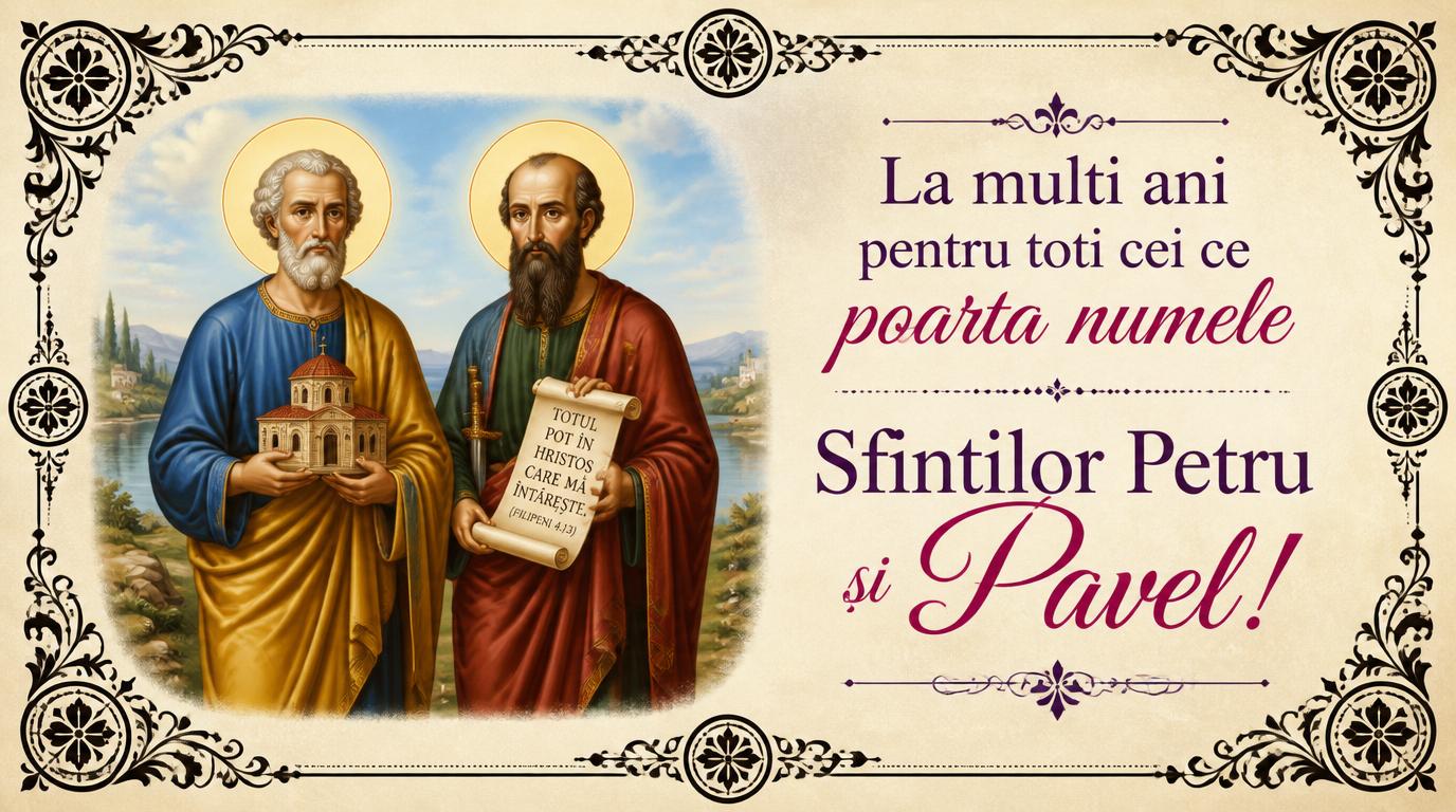 La multi ani pentru toti cei ce poarta numele Sfintilor Petru si Pavel!