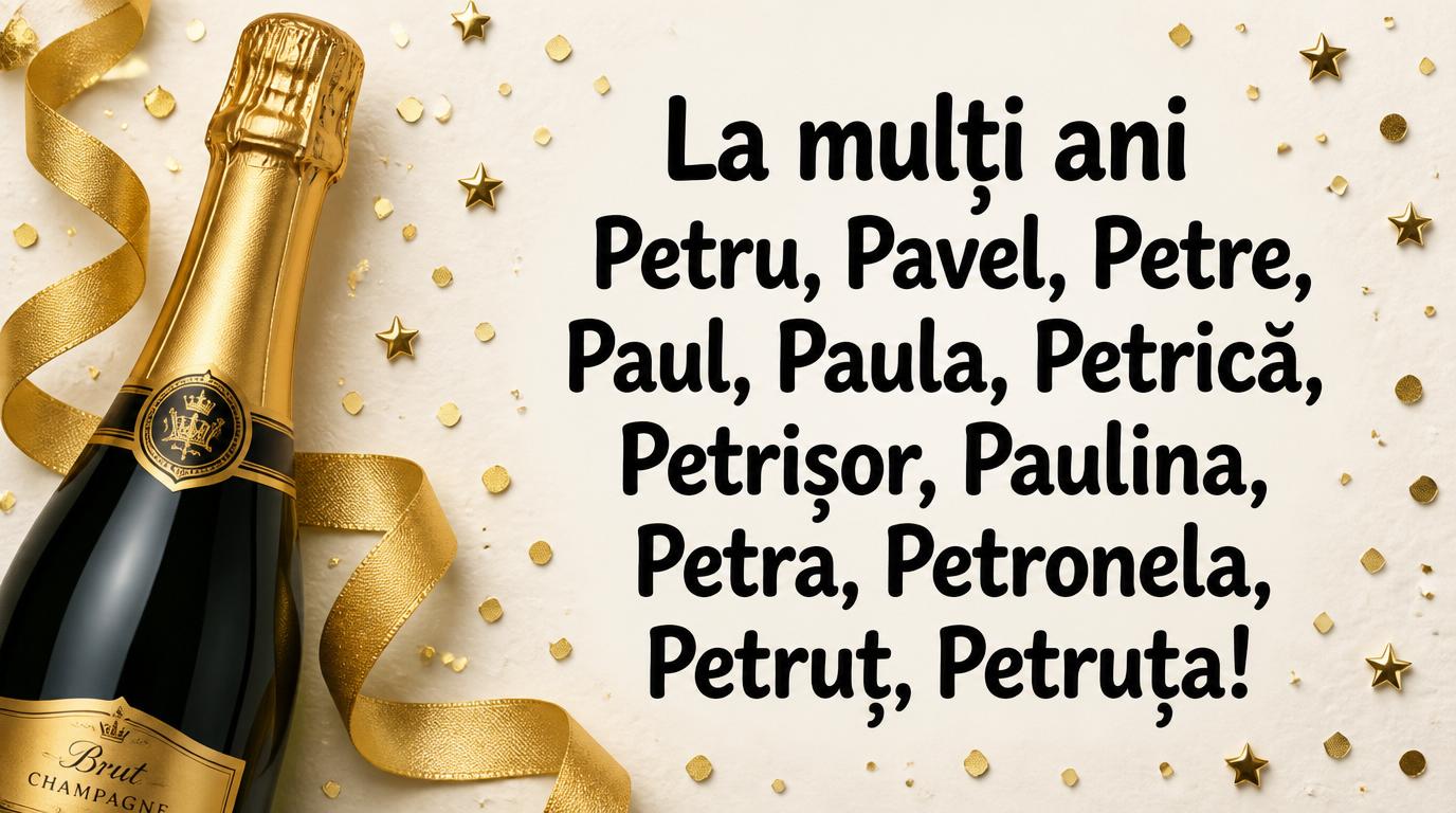 La mulți ani Petru, Pavel, Petre, Paul, Paula, Petrică, Petrișor, Paulina, Petra, Petronela, Petruț, Petruța!