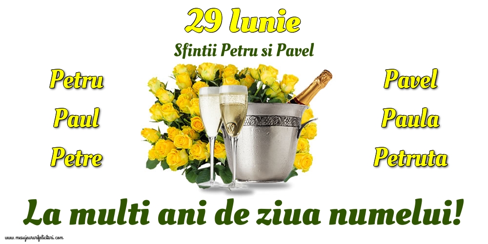 Felicitari de Sfintii Petru si Pavel - 29 Iunie - Sfintii Petru si Pavel - mesajeurarifelicitari.com