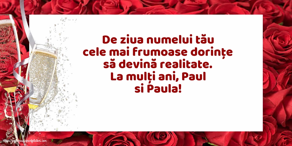 Sfintii Petru si Pavel La mulți ani, Paul si Paula!