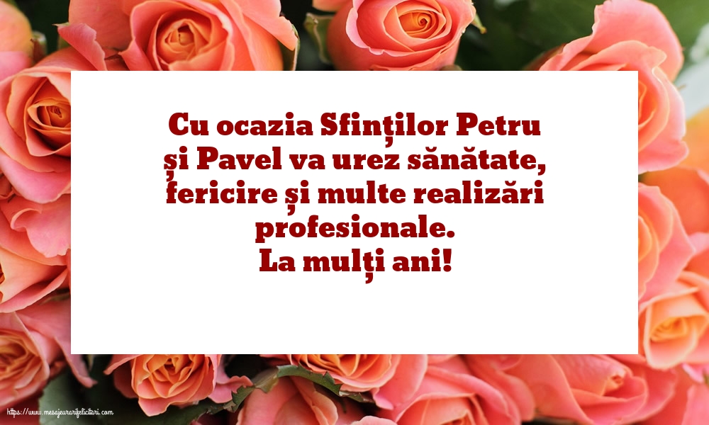 Felicitari de Sfintii Petru si Pavel - La mulți ani! - mesajeurarifelicitari.com
