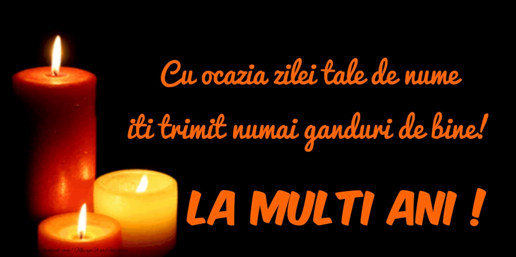 Cu ocaziua zilei tale de nume iti trimit numai ganduri de bine! La multi ani!