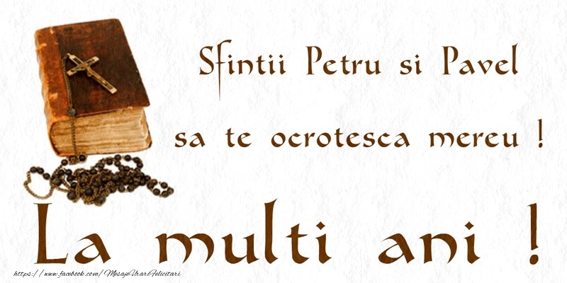 Sfantii Petru si Pavel sa te ocroteasca mereu! La multi ani!