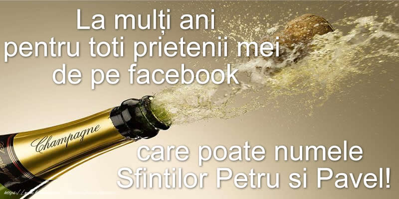 La mulţi ani pentru toti prietenii mei de pe facebook care poate numele Sfintilor Petru si Pavel!