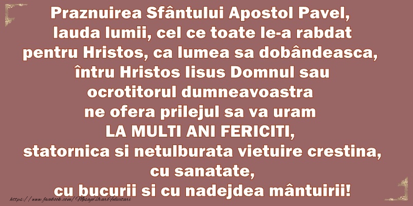 Felicitari de Sfintii Petru si Pavel - mesajeurarifelicitari.com
