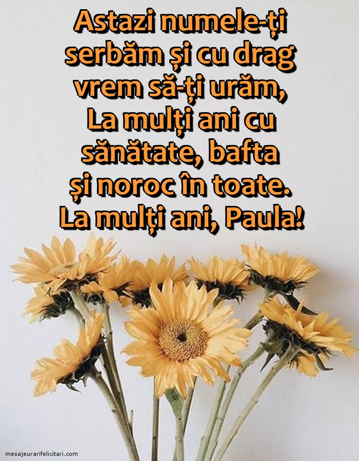 Felicitari de Sfintii Petru si Pavel - La mulți ani, Paula! - mesajeurarifelicitari.com
