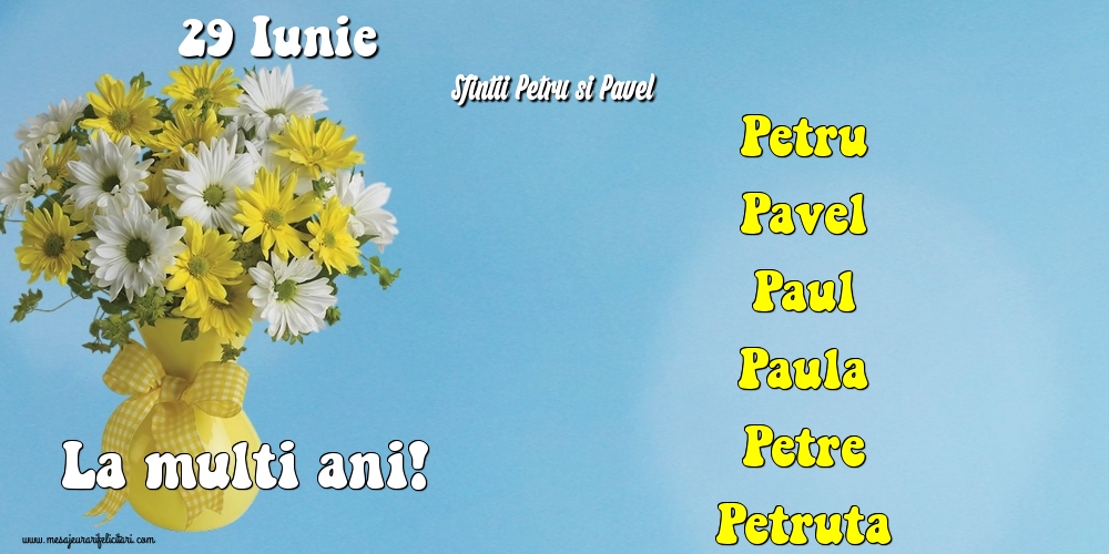 29 Iunie - Sfintii Petru si Pavel