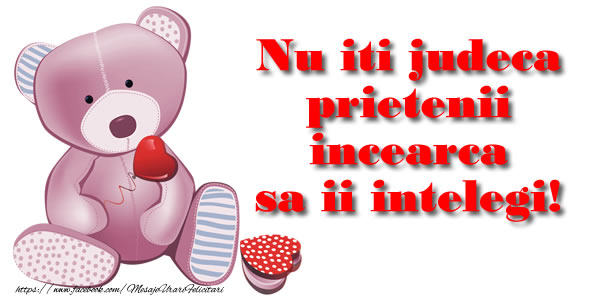 Nu iti judeca prietenii incearca sa ii intelegi!