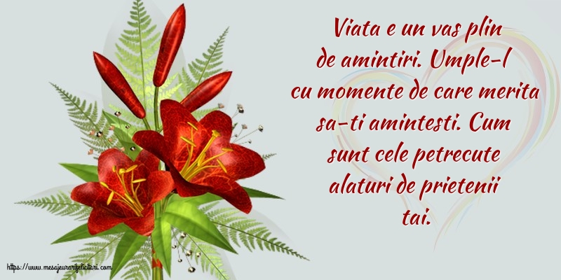 Viata e un vas plin de amintiri