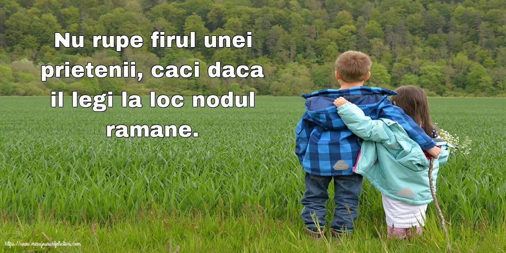 Prietenie Nu rupe firul unei prietenii