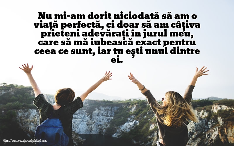 Prietenie Nu mi-am dorit niciodată să am o viață perfectă