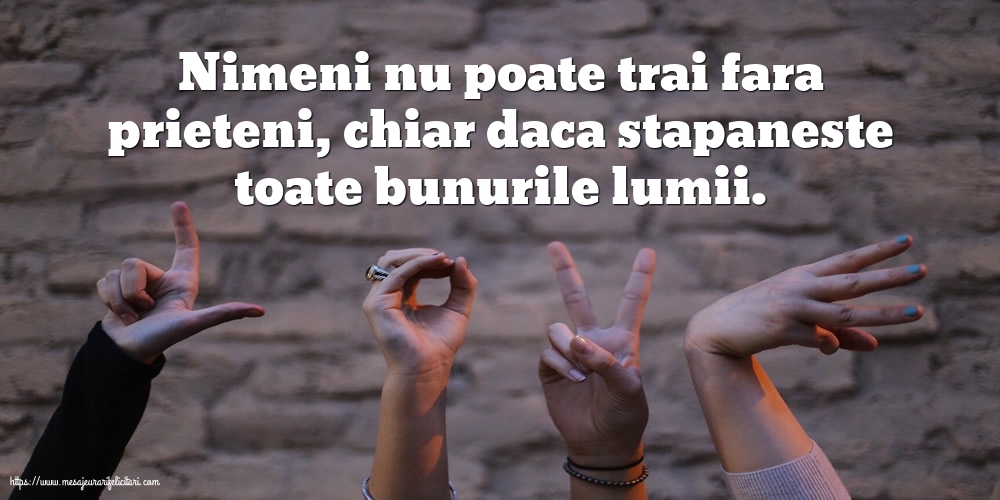 Prietenie Nimeni nu poate trai fara prieteni