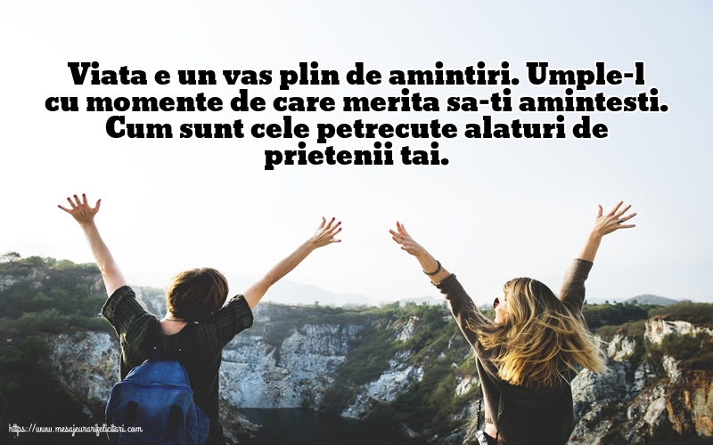 Prietenie Viata e un vas plin de amintiri