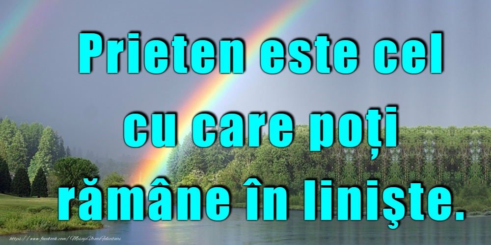 Prieten este cel cu care poţi rămâne în linişte.