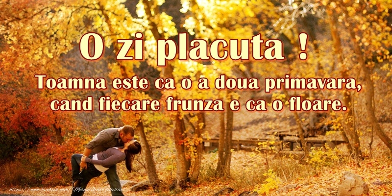 O zi placuta! Toamna este ca o a doua primavara, cand fiecare frunza e ca o floare!