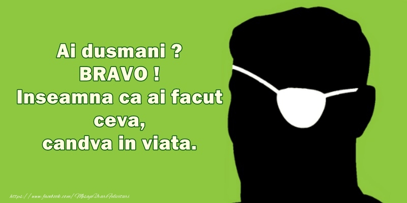 Ai dusmani? Bravo! Inseamna ca ai facut ceva in viata!